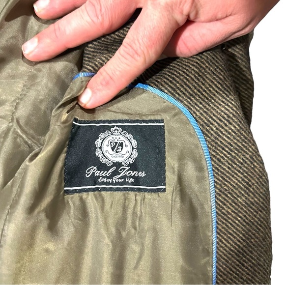 Paul Jones PJ Men Golden Brown Black Diagonal Stripe Sport Jacket Sz XL 46R NWOT - Picture 10 of 16